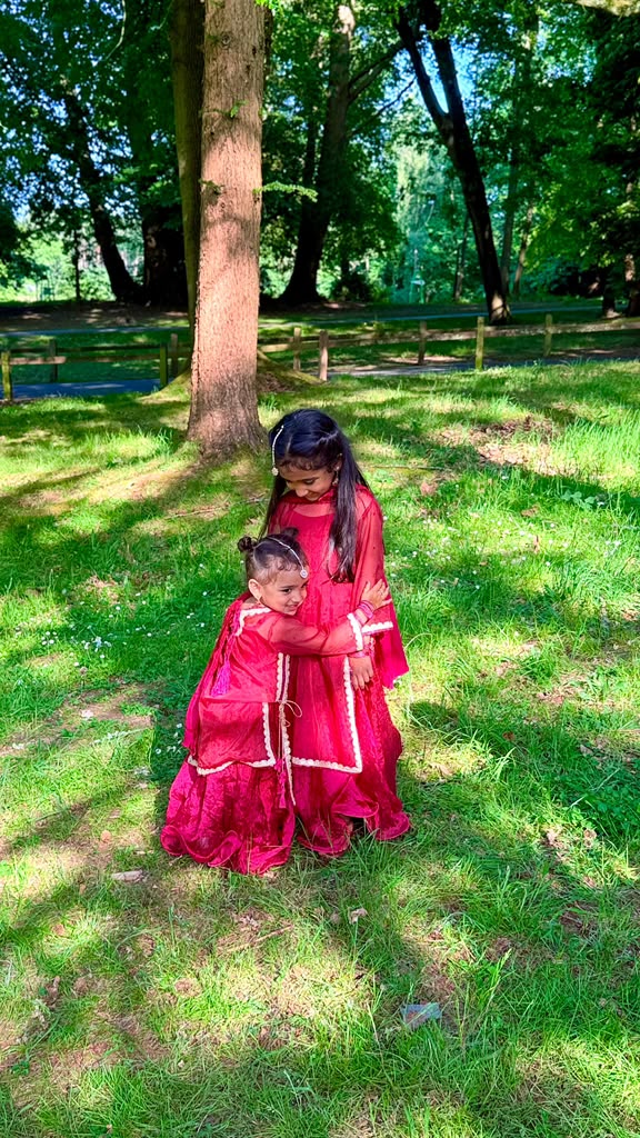 Ilyana red and shocking pink Eastern wear lehenga dress